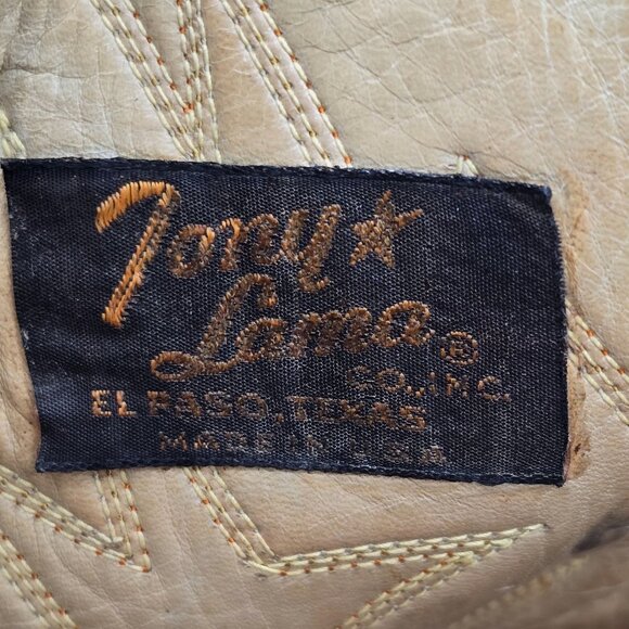 Vintage Tony Lama Exotic Caribou Brown Cowboy Boots Western Mens 10E Gold Label - Picture 4 of 16